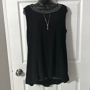 Tribal Black Sleeveless Top